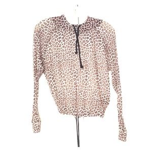 Cheetah Print Hooded Mesh Top